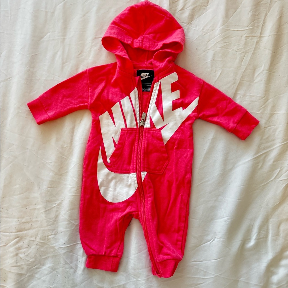 Nike Hooded Baby Girls Zip-up Onesie
